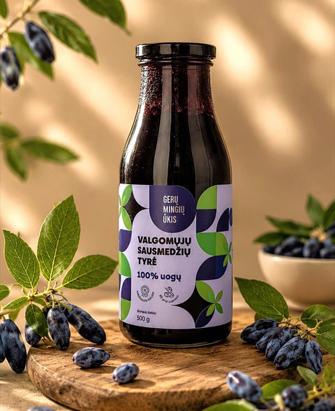 Natūrali sausmedžių tyrė, 500ml, GM