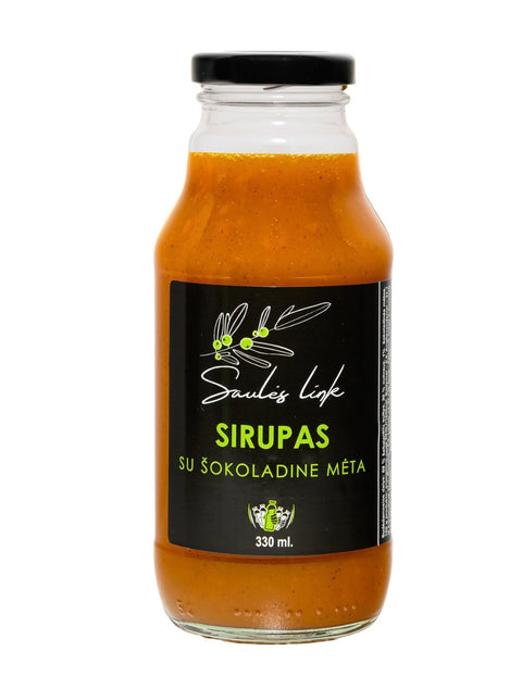 Šaltalankių sirupas su šokoladine mėta