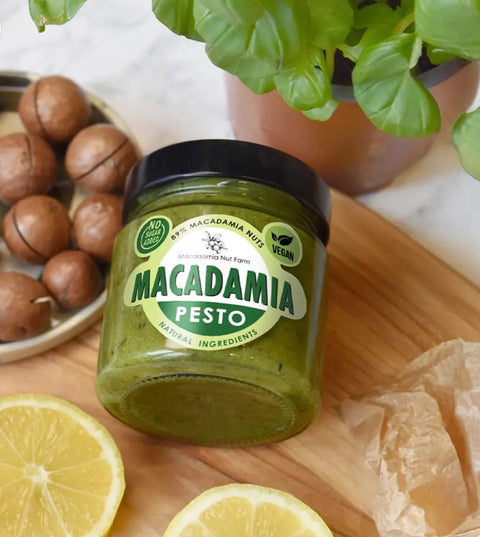 Makadamijų riešutų kremas PESTO be gliuteno vegan