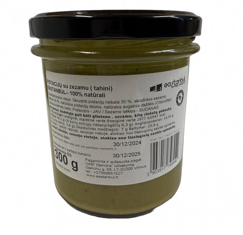 100% natūralus PISTACIJŲ SU SEZAMO PASTA DUBAJAUS KREMAS , 300g