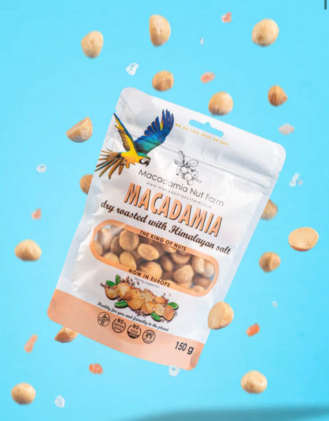 Skrudinti sūdyti makadamijų riešutai, 150 g