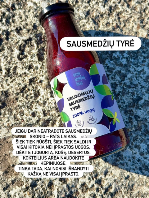 Natūrali sausmedžių tyrė, 500ml, GM