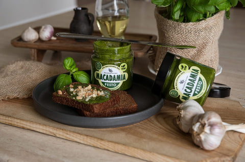 Makadamijų riešutų kremas PESTO be gliuteno vegan