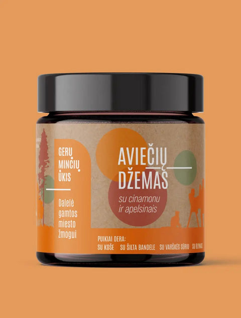Aviečių džemas su cinamonu ir apelsinais, 230g