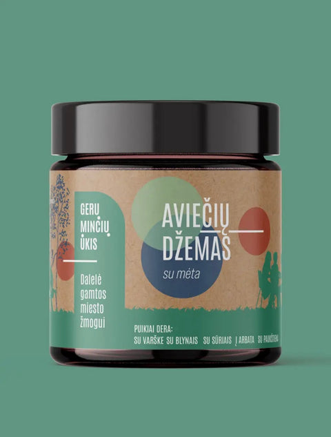 Aviečių džemas su mėta, 230g