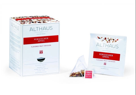 Althaus vaisinė arbata „Peaches, Rosehip&Orange peels“  (šilkiniuose maišeliuose)