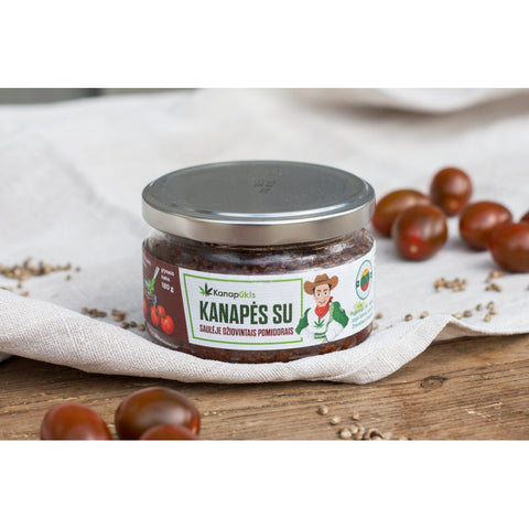 Kanapių užtepėlė su saulėje džiovintais pomidorais, 180 g