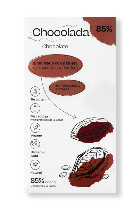 Šokoladas “Gguni”, saldintas datulėmis, 85%