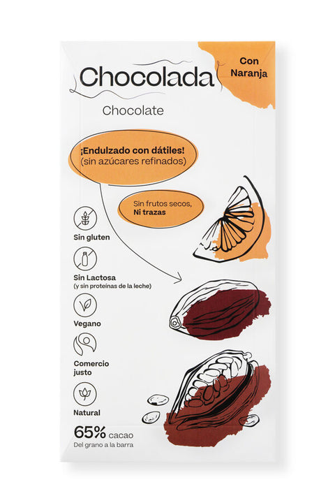 Šokoladas “Gguni” su Apelsino žievele, saldintas datulėmis, 65%