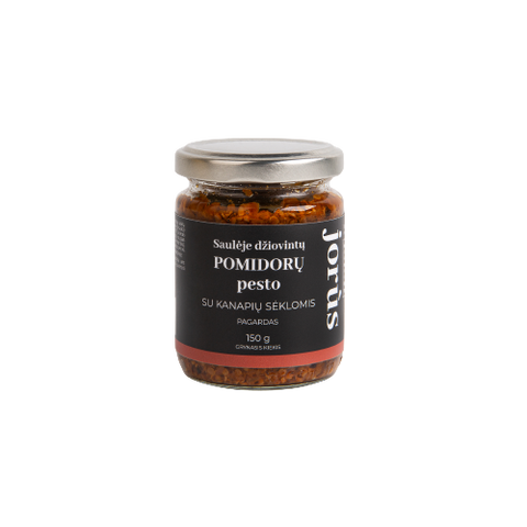 Saulėje džiovintų pomidorų pesto su kanapių sėklomis, 150 g
