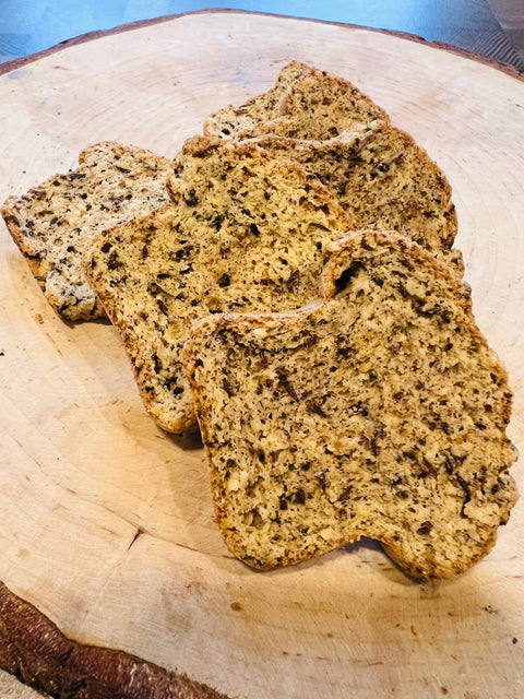 džiovinta kanapinė keto duona be gliuteno